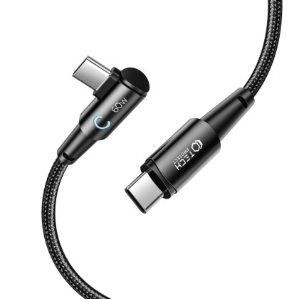 Кабел за зареждане USB-V / USB-C 60W 6A 100 см от Tech Protect Ulstraboost "L" - Сив
