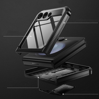 Удароустойчив кейс за Samsung Galaxy Z Flip 5 от Tech-Protect Kevlar Pro - Черен