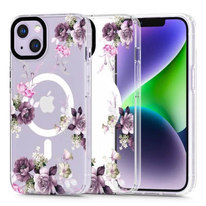 Твърд кейс с MagSafe пръстен за iPhone 14 от Tech-Protect MagMood - Spring Floral