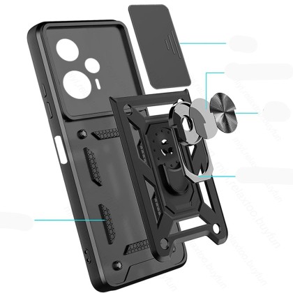 Удароустойчив калъф за Xiaomi Poco F5 от Tech-Protect CamShield Pro - Черен