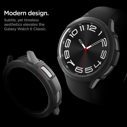 Удароустойчив калъф за Samsung Galaxy Watch 6 Classic (47mm) от Spigen Liquid Air - Черен мат