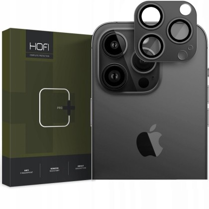 Протектор за камера на iPhone 15 Pro / 15 Pro Max от Hofi Fullcam Pro+ - Черен