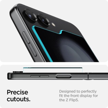 2 броя стъклени протектори за дисплей на Samsung Galaxy Z Flip 5 от Spigen Glas.TR 