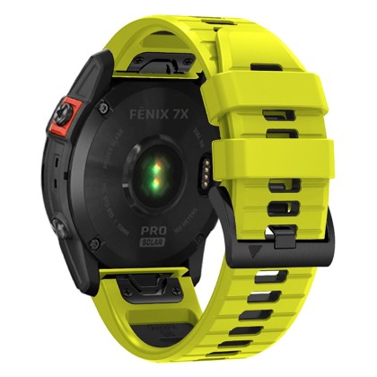 Силиконова каишка за Garmin Fenix 3 / 3 HR / 5x  / 5x Plus / 6x / 6x Pro / 7x от Tech-Protect IconBand Pro - Lime/Черна