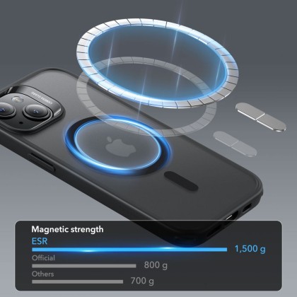 Удароустойчив кейс с MagSafe за iPhone 15 от ESR CH Halolock - Frosted Black