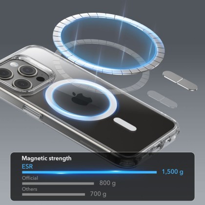 Удароустойчив кейс с MagSafe за iPhone 15 Pro от ESR CH Halolock - Прозрачен