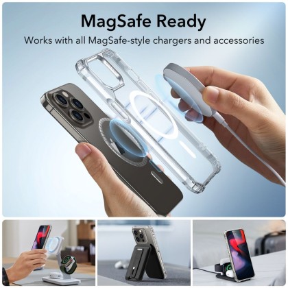 Удароустойчив кейс с MagSafe за iPhone 15 Pro от ESR Air Armor Halolock - Прозрачен