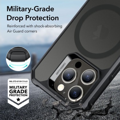 Удароустойчив кейс с MagSafe за iPhone 15 Pro Max от ESR Air Armor Halolock - Frosted Black