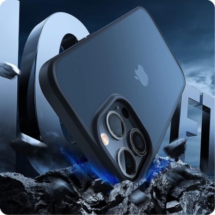 Твърд кейс за iPhone 15 Pro Max от Tech-Protect Magmat - Прозрачен/Черен