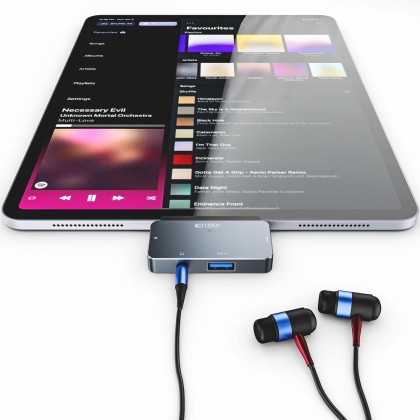 Адаптер 4 в 1 с USB-C от Tech Protect V6-HUB - Сив
