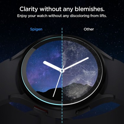 2 броя стъклени протектори за Samsung Galaxy Watch 6 (44mm) от Spigen Glas.TR EZ-Fit 2-pack - Прозрачни