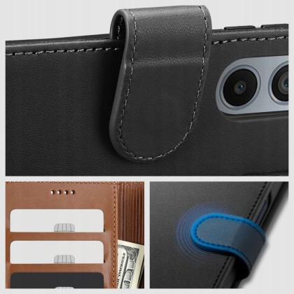 Кожен тефтер за Motorola Moto G14 от Tech-Protect Wallet - Черен