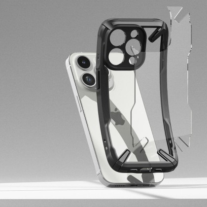 Удароустойчив твърд кейс за iPhone 15 Pro Max от Ringke Fusion X - Черен