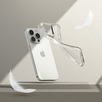 Тънък силиконов кейс за iPhone 15 Pro Max от Ringke Air - Прозрачен