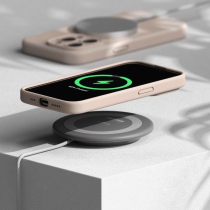 Силиконов кейс с MagSafe за iPhone 15 Pro Max от Ringke Silicone Magnetic - Pink Sand
