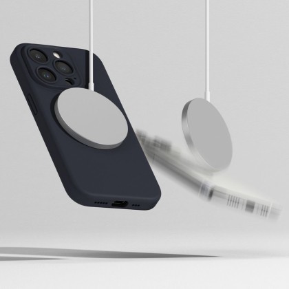 Силиконов кейс с MagSafe за iPhone 15 Pro от Ringke Silicone Magnetic - Deep Blue
