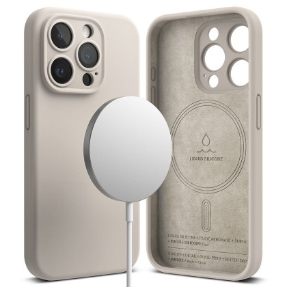 Силиконов кейс с MagSafe за iPhone 15 Pro от Ringke Silicone Magnetic - Stone