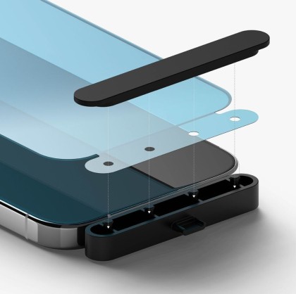 Стъклен протектор за iPhone 15 Pro Max от Ringke TG - Черен