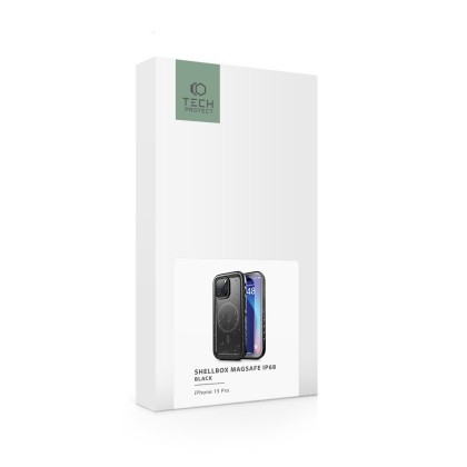 Водоустойчив кейс с MagSafe за iPhone 15 Pro от Tech-Protect Shellbox IP68 - Черен