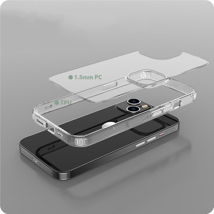 Твърд кейс за iPhone 15 от Tech-Protect FlexAir Hybrid - Прозрачен