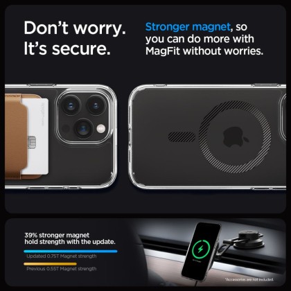 Удароустойчив кейс с MagSafe пръстен за iPhone 15 Pro Max от Spigen Ultra Hybrid Mag - Carbon Fiber