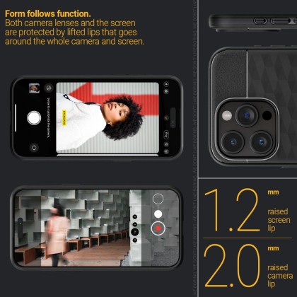 Удароустойчив кейс с MagSafe за iPhone 15 Pro Max от Caseology Parallax Mag - Черен мат