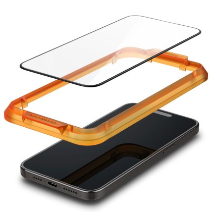 2 броя протектори за дисплей на iPhone 15 Pro Max от Spigen ALM Glass FC - Черни