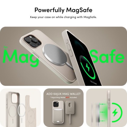 Кожен кейс с MagSafe за iPhone 15 Pro Max от Spigen Cyrill Kajuk Mag - Cream