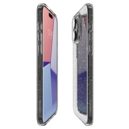 Удароустойчив, силиконов кейс за iPhone 15 Pro от Spigen Liquid Crystal - Glitter Crystal