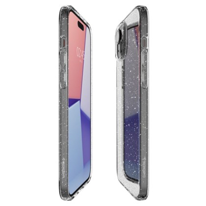 Удароустойчив, силиконов кейс за iPhone 15 от Spigen Liquid Crystal - Glitter Crystal