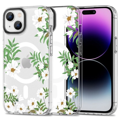 Твърд кейс с MagSafe пръстен за iPhone 15 от Tech-Protect MagMood - Spring Daisy