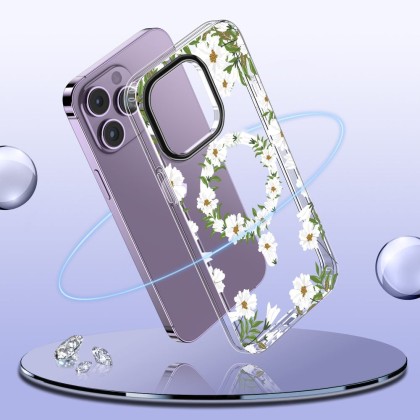 Твърд кейс с MagSafe пръстен за iPhone 15 от Tech-Protect MagMood - Spring Daisy