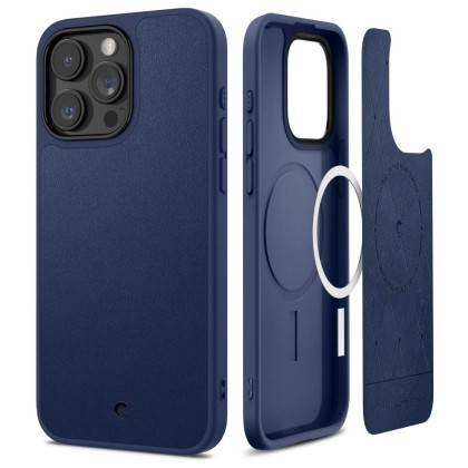 Кожен кейс с MagSafe за iPhone 15 Pro от Spigen Cyrill Kajuk Mag - Navy