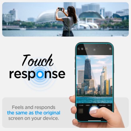Стъклен протектор за дисплей на iPhone 15 от Spigen Glas.TR 