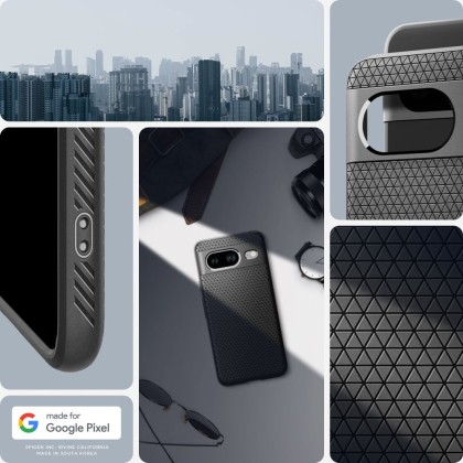 Силиконов кейс за Google Pixel 8 от Spigen Liquid Air - Черен мат