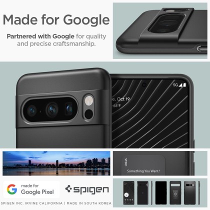 Тънък твърд кейс за Google Pixel 8 Pro от Spigen Thin Fit - Черен