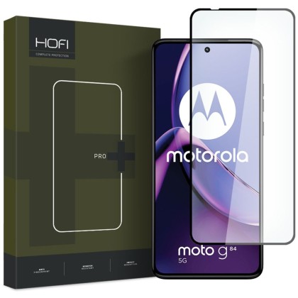 Стъклен протектор FULL GLUE за Motorola Moto G84 5G от Hofi Glass Pro+ - Черен