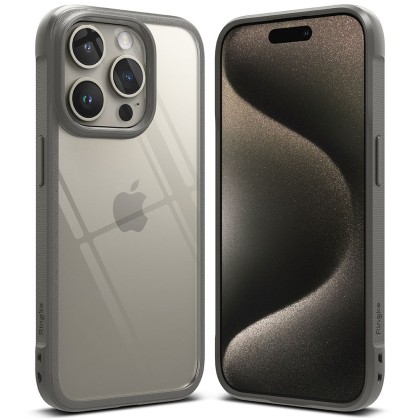 Хибриден кейс за iPhone 15 Pro от Ringke Fusion Bold - Сив