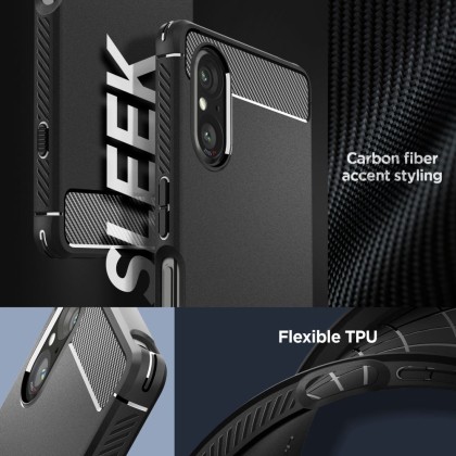 Удароустойчив кейс за Sony Xperia 5 V от Spigen Rugged Armor - Черен