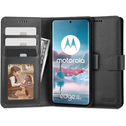 Кожен тефтер за Motorola Edge 40 Neo от Tech-Protect Wallet - Черен