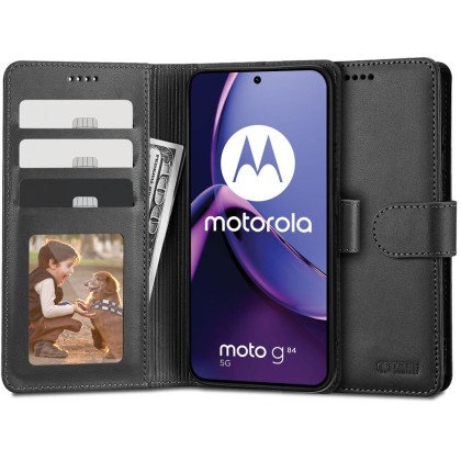 Кожен тефтер за Motorola Moto G84 5G от Tech-Protect Wallet - Черен