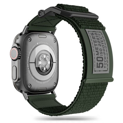 Найлонова каишка за Apple Watch 4/5/6/7/8/9/SE/Ultra (44/45/49 mm) от Tech-Protect Scout - Military Green