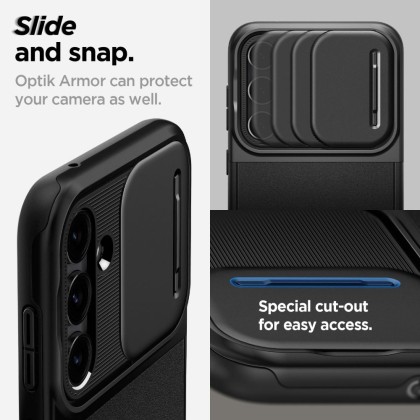 Кейс с капак за камерата за Samsung Galaxy S23 FE от Spigen Optik Armor - Abyss Green