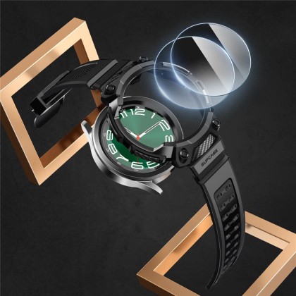 360 градусов калъф с каишка за Samsung Galaxy Watch 6 Classic (47mm) от Supcase Unicorn Beetle Pro - Черен