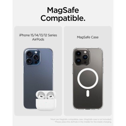 Безжично зарядно 2 в 1 с MagSafe за iPhone и AirPods от Spigen PF2100 ArcField MagFit - Черно