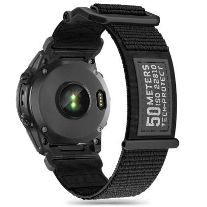 Найлонова каишка за Garmin Fenix 3 / 3HR / 5X / 5X Plus / 6X / 6X Pro / 7X от Tech-Protect Scout - Черен