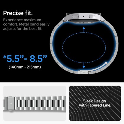 Стомамена верижка за Samsung Galaxy Watch 6 (44mm) от Spigen Modern Fit Band - Сребрист