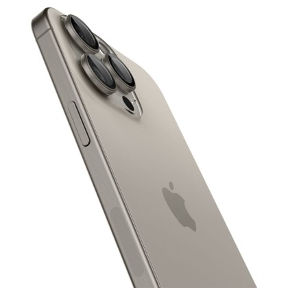 2бр комплекти от протектори за камера на iPhone 14 Pro / Pro Max / 15 Pro / Pro Max / 16 Pro / Pro Max от Spigen Optik Tr - Natural Titanium