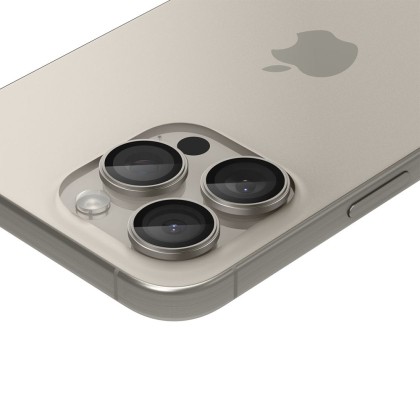 2бр комплекти от протектори за камера на iPhone 14 Pro / Pro Max / 15 Pro / Pro Max / 16 Pro / Pro Max от Spigen Optik Tr - Natural Titanium