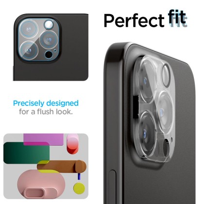 2 броя протектори за камера на iPhone 14 Pro / Pro Max - 15 Pro / Pro Max от Spigen Optik.TR - Прозрачни